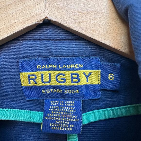 Vintage Ralph Lauren Rugby Crested Navy Blue Blazer - Size 6 - Picture 3 of 7